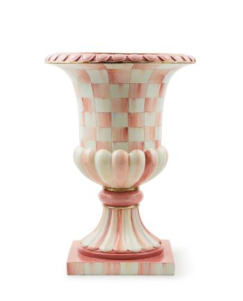 MacKenzie-Childs Rosy Check Pedestal Tabletop Urn