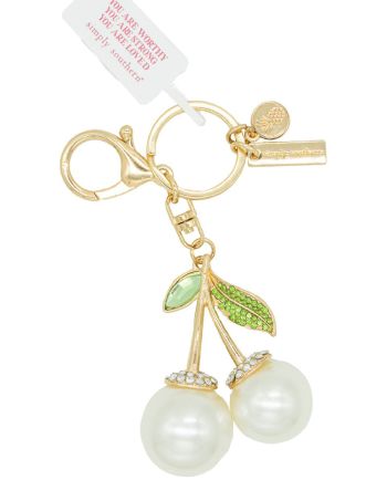 simply southern pearl cherry bag charm