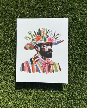 mosaic cowboy art print