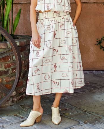 howdy cowgirls grid skirt