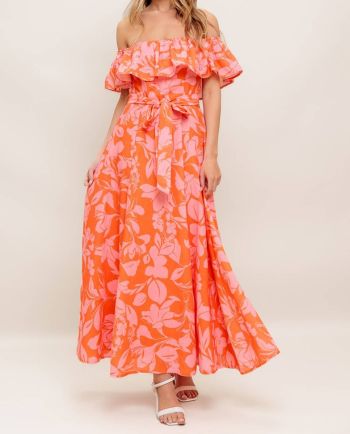 palm springs petal maxi dress