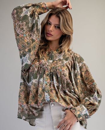 olive orchard blouse