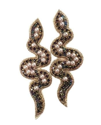 pearl snake earring