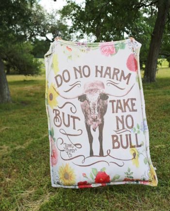 JG take no bull floral throw
