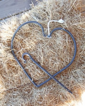 Hand-Forged in Round Top - heart-shaped blacksmith dinner bell