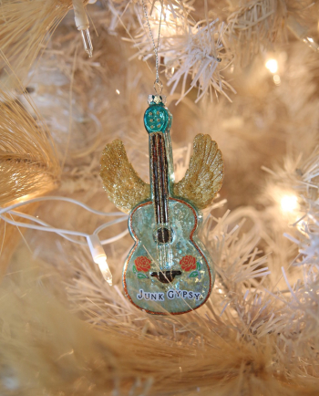 jg winged guitar christmas ornament