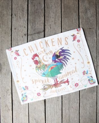 chicken spirit tea towel
