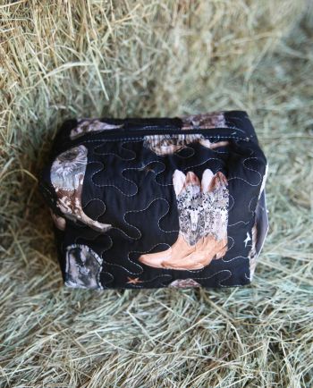 the cowgirl club - black boots large makeup bag