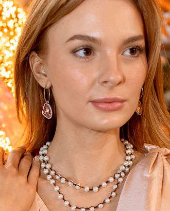 pink crystal earring