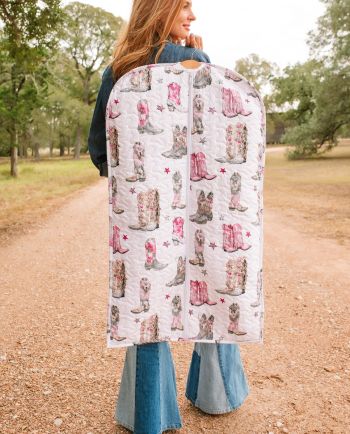 the cowgirl club - pink boot garment bag