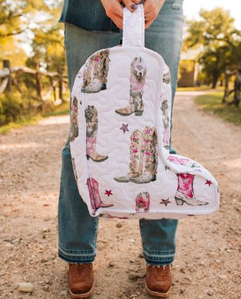 the cowgirl club - pink boot bag