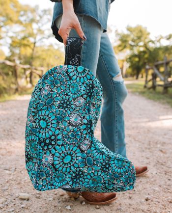 turquoise gems boot bag