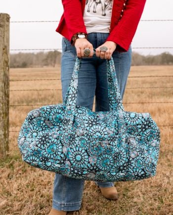 turquoise gems duffle bag