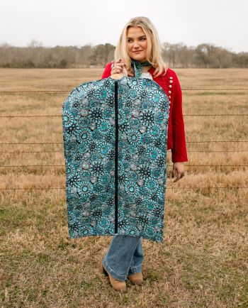 turquoise gems garment bag