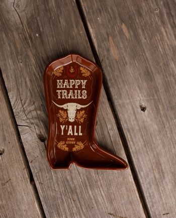 happy trails boot trinket dish