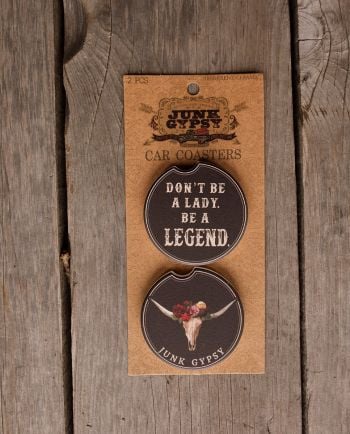 black don't be a lady, be a legend car coaster set