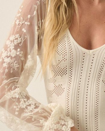 floral and ribbed lace bodysuit
