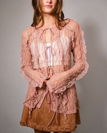 dusty rose smallsheer blouse