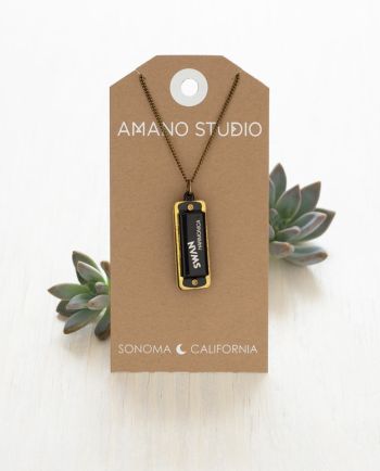 black harmonica sola necklace