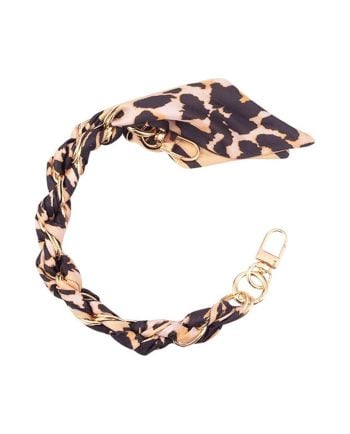 leopard gold phone chain