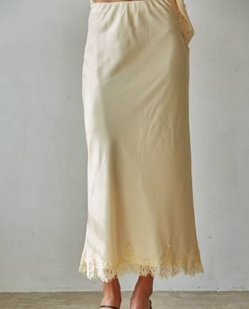 butter satin midi skirt