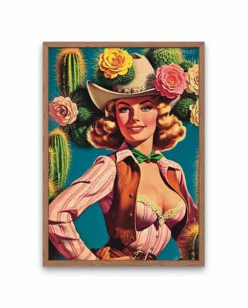 cactus cowgirl art print