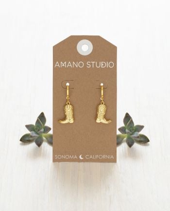 cowboy boot huggie earrings