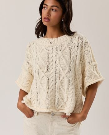 elodie cream knit sweater top