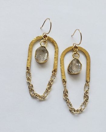 gold + glam arch chain earring