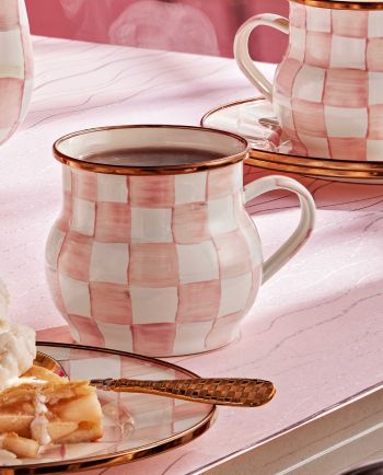MacKenzie-Childs Rosy Check Mug