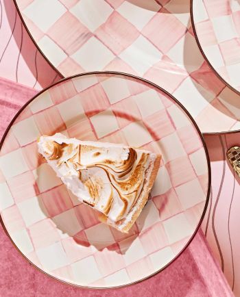 MacKenzie-Childs Rosy Check Salad/Dessert Plate