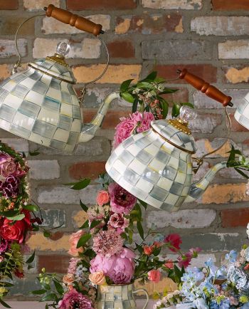 MacKenzie-Childs Sterling Check Tea Kettle