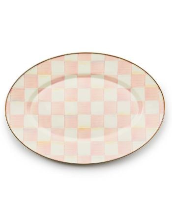 MacKenzie-Childs Rosy Check Small Oval Platter