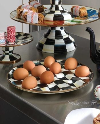 MacKenzie-Childs Courtly Check Egg Plate