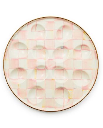 MacKenzie-Childs Rosy Check Egg Plate