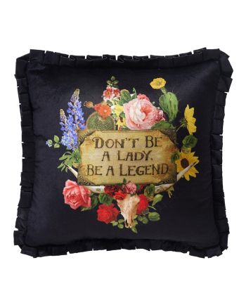 junk gypsy x makers collective don't be a lady, be a legend printed pillow