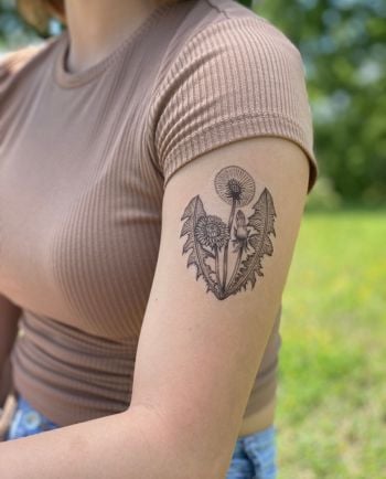 dandelion flower temporary tattoo
