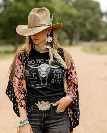 black do no harm, take no bull unisex tee