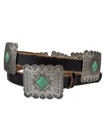 duke western concho belt - available in black or white