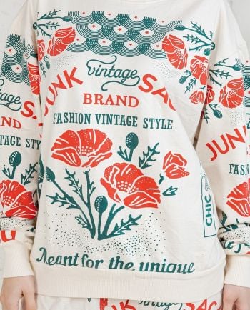 poppy print cotton sweatshirt