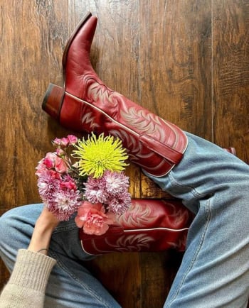 tecovas annie boot - scarlet