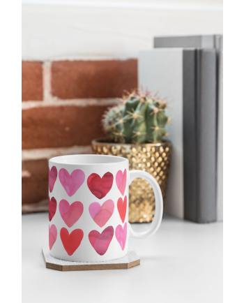 heart watercolor coffee mug