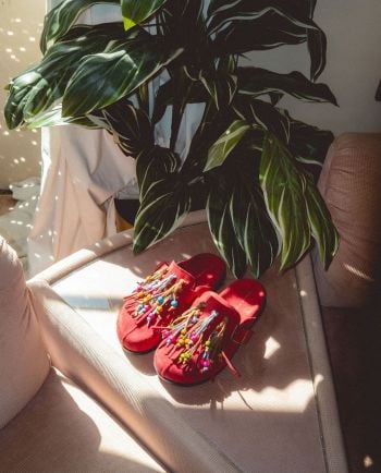 azalea wang abeille burgundy mules