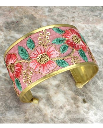 soft pink floral embroidered cuff
