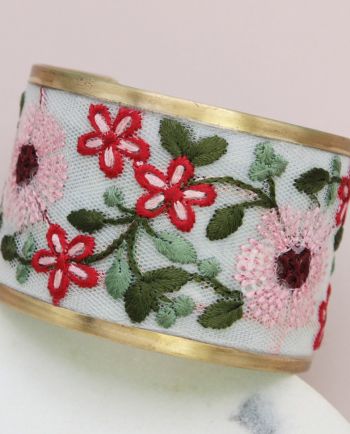 white vintage floral cuff