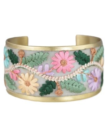 floral vines embroidered cuff