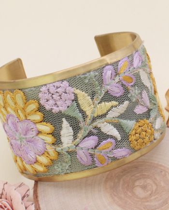 yellow & lavender embroidered cuff