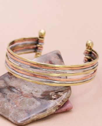 hammered 7 line cuff - available in multi, gold & silver