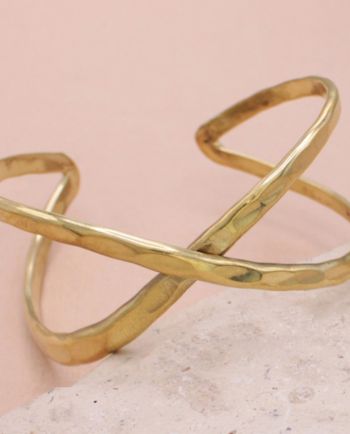 hammered criss cross cuff
