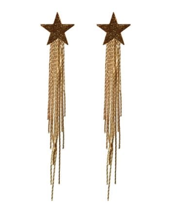gold shooting star duster drop earrings